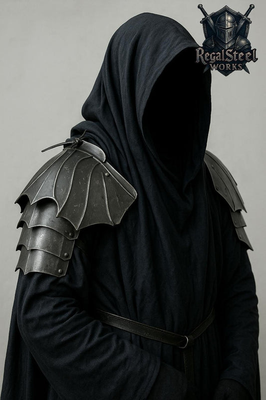 Black Nazgûl Pauldrons showcasing Witch King shoulder armor with silver buff accents