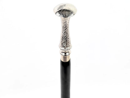 Black and silver brass handle wooden walking cane by Brass Nautical brand