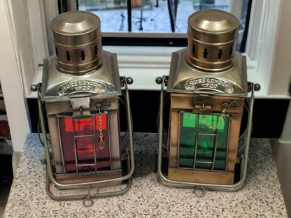 Brass lantern vintage marine ship oil lamp with antique nautical design