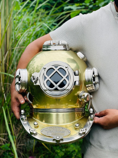  Full-size Brass Scuba Diving Helmet with authentic 18-inch design