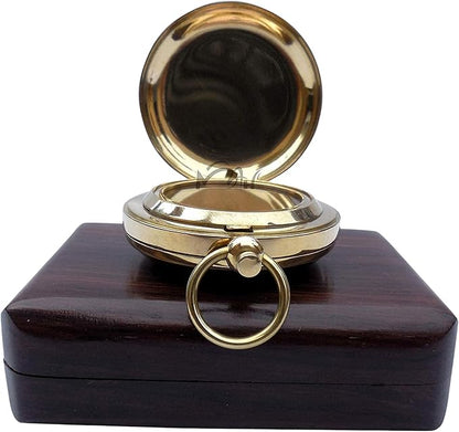 Brass Travel Compass – Ideal for Desk Décor or Nautical Collectors