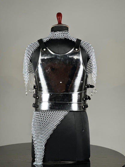 Back view of Brave Lady cosplay knight armor for Renaissance fairs