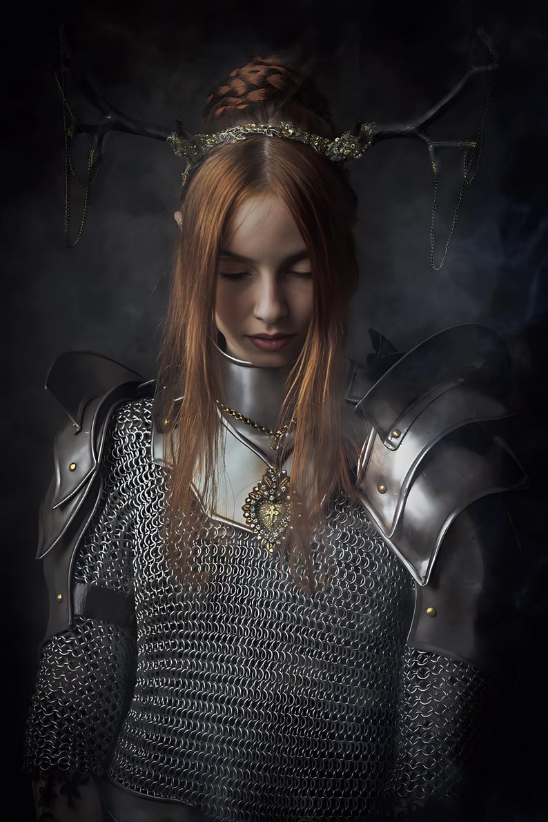 Medieval chainmail armor set designed for cosplay armor and LARP costume