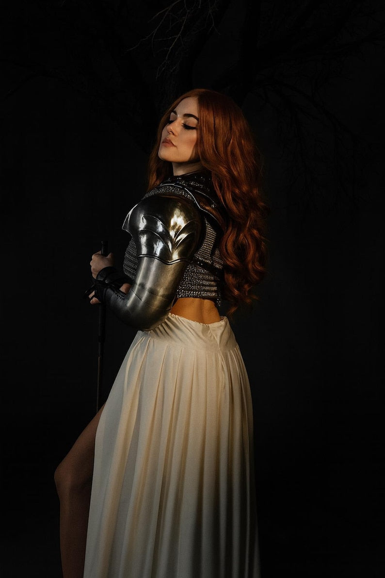 Chainmail front top from Medieval Women's Steel Armor Set for Renaissance fairs and photoshoots