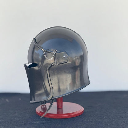Cosplay featuring Medieval Knight Steel Barbuta Helmet for costume events