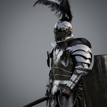Crusader knight armor for LARP cosplay reenactment and historical warrior display