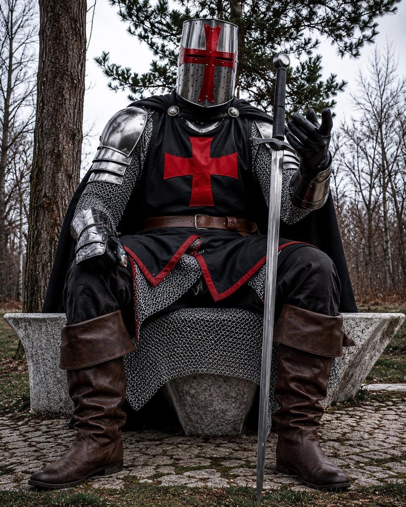 Crusader Templar armor display collector piece medieval knight suit for home decor and museum showcase