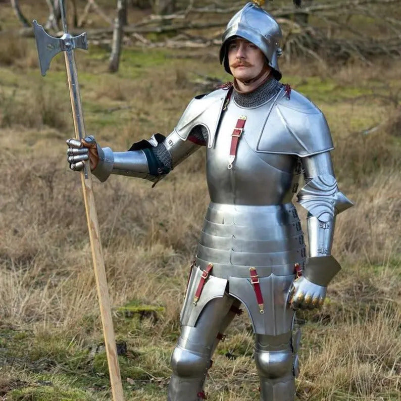 Custom-fit 15th Century Knight Plate Armor Harness for medieval reenactment, Renaissance fairs, theatre productions, and historical collectors.