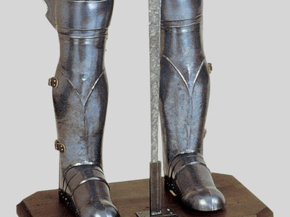 Decorative Templar armor with sword and base for home or museum display