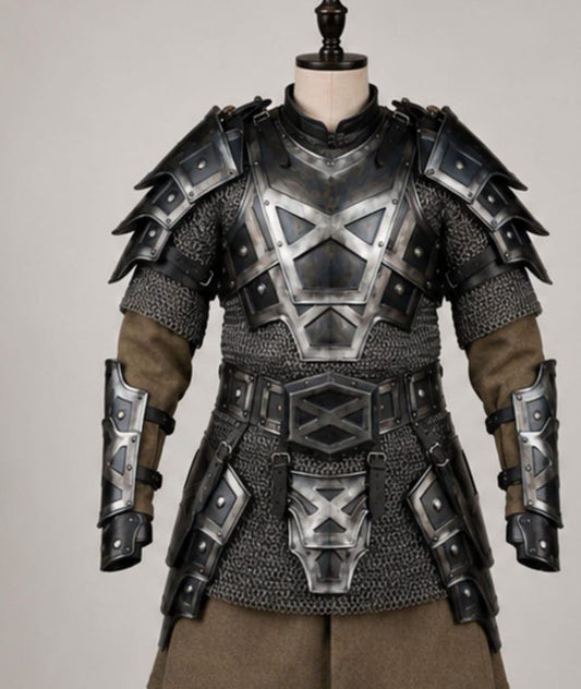 Dwarven Steel Cuirass LARP Armor with Adjustable Leather Straps
