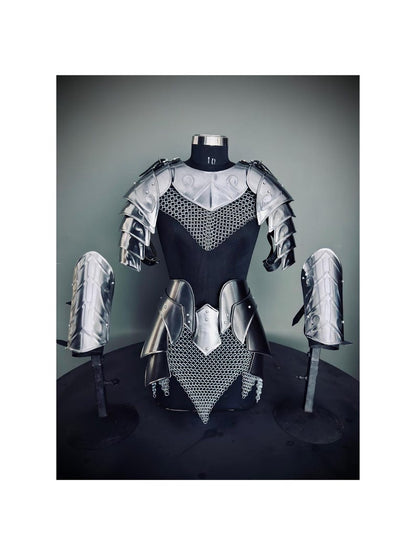 Front view of Medieval Ancient Cuirass Armor for women with antique finish
