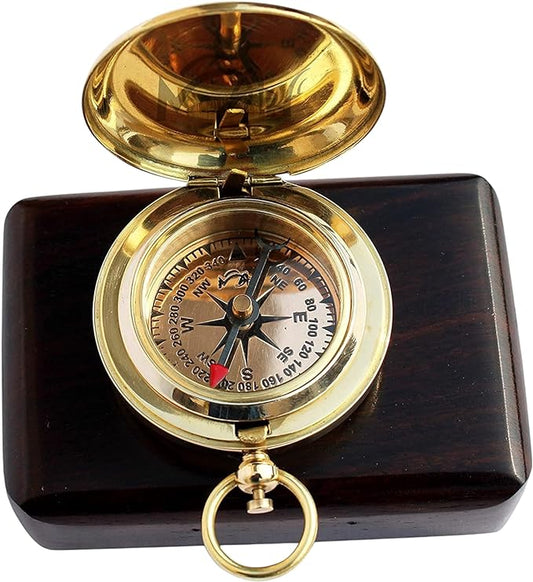 Engraved Brass Compass Gift for Son – Graduation or Back to School Present