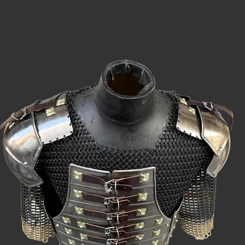 European medieval chainmail and lamellar armor handcrafted from premium mild steel