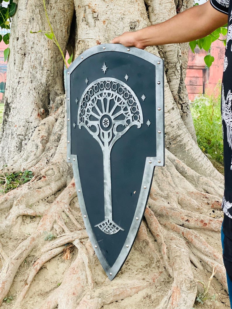 Wooden Fantasy Shield Gondor Tree design ideal for fantasy display shield and wall decor