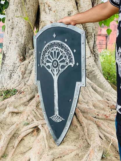 Wooden Fantasy Shield Gondor Tree design ideal for fantasy display shield and wall decor