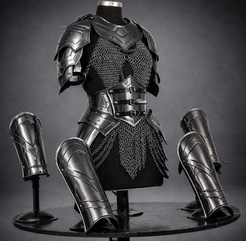 Female Medieval Armor with chainmail top and skirt