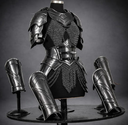 Female Medieval Armor with chainmail top and skirt