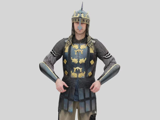 Front view of Filipino Islamic Medieval Full Body Armor Suit – Realistic Knight Costume by Artisans Hub

