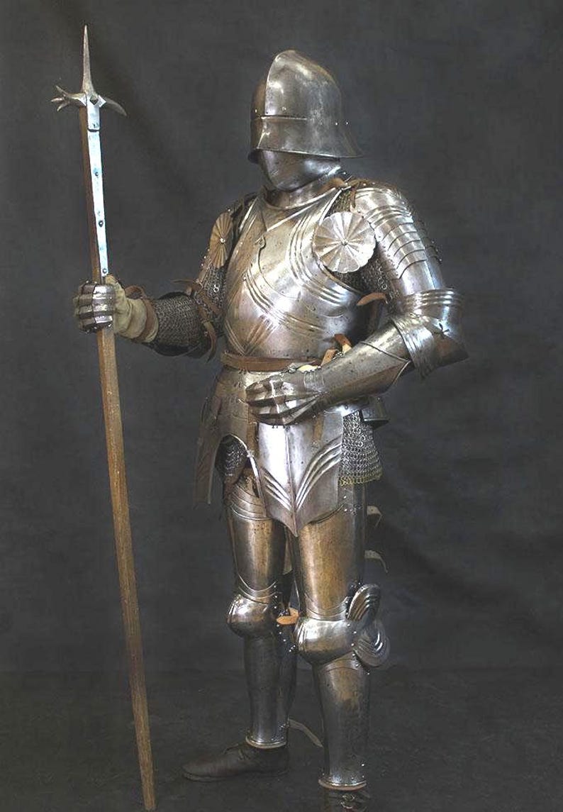 Full 15th-Century Gothic Knight Armor Suit for Cosplay and Display