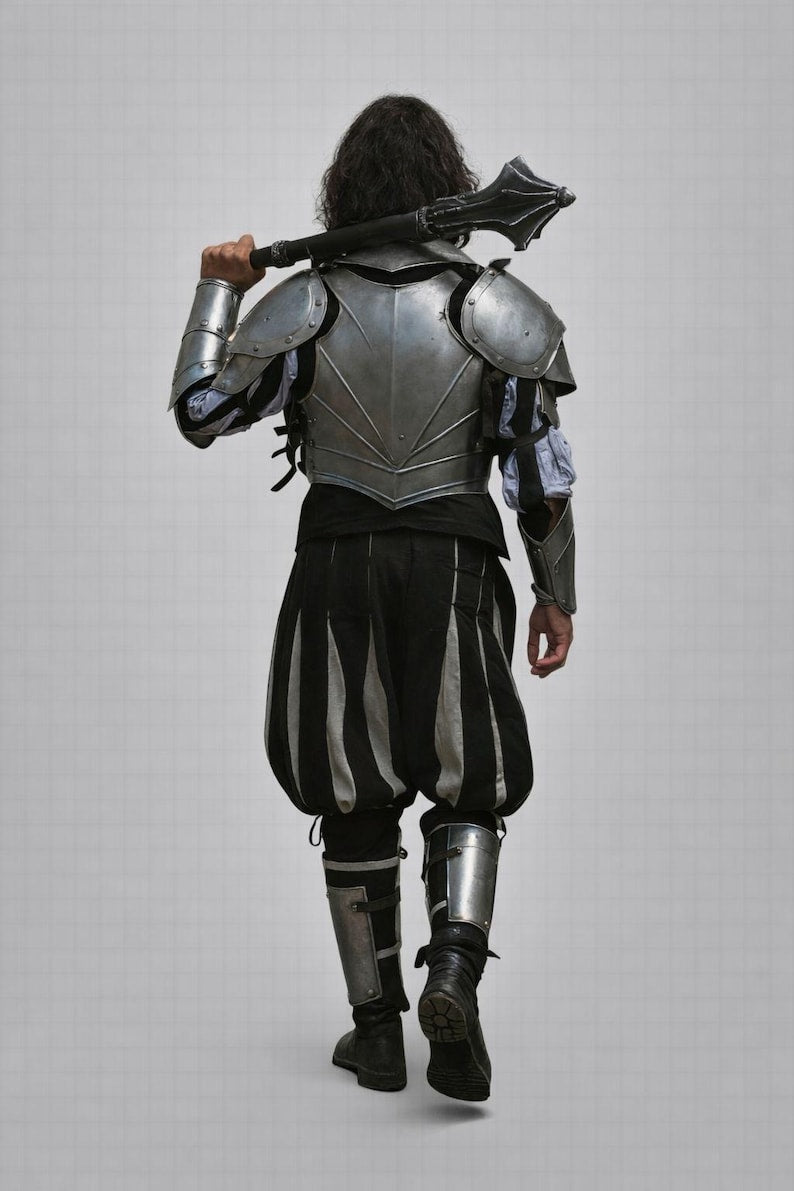 Full Body Handmade Armor with battle-worn finish, ideal for LARP battles and historical reenactments