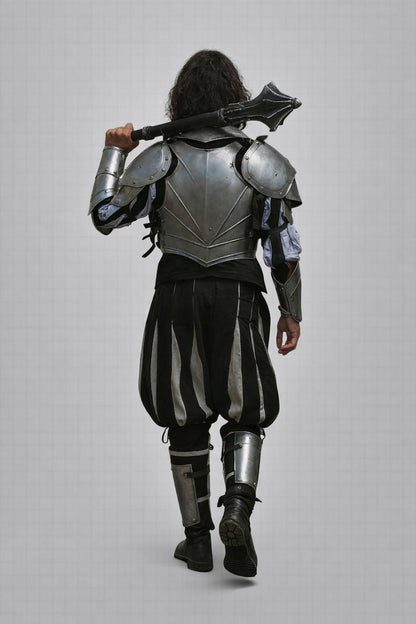 Full Body Handmade Armor with battle-worn finish, ideal for LARP battles and historical reenactments