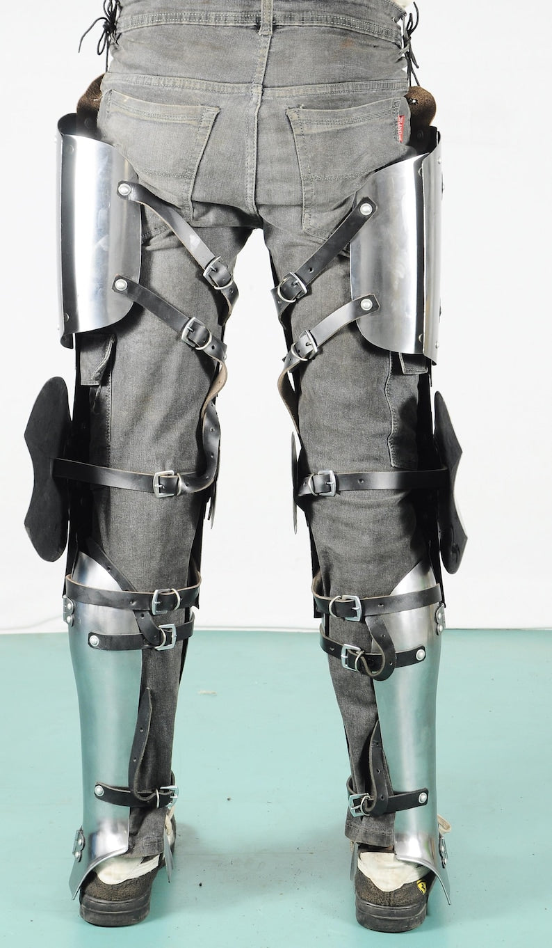 Full Leg Armor Greaves and Sabatons – Historical Reenactment Armor