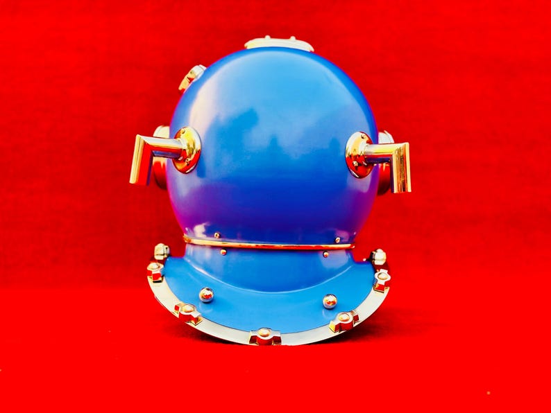 Full-size Nautical Deep Sea Divers Helmet display for nautical-themed rooms and maritime collections