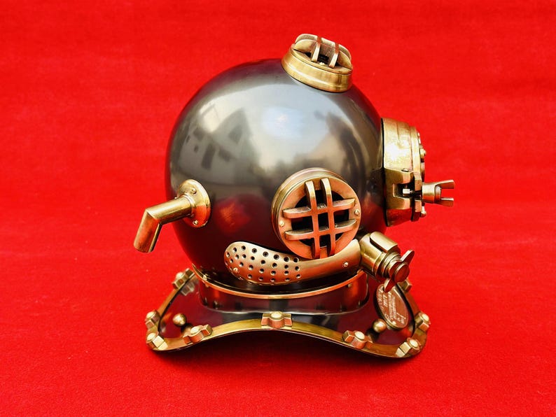 Full-size U.S. Navy Mark V Diving Helmet for home and office nautical theme display
