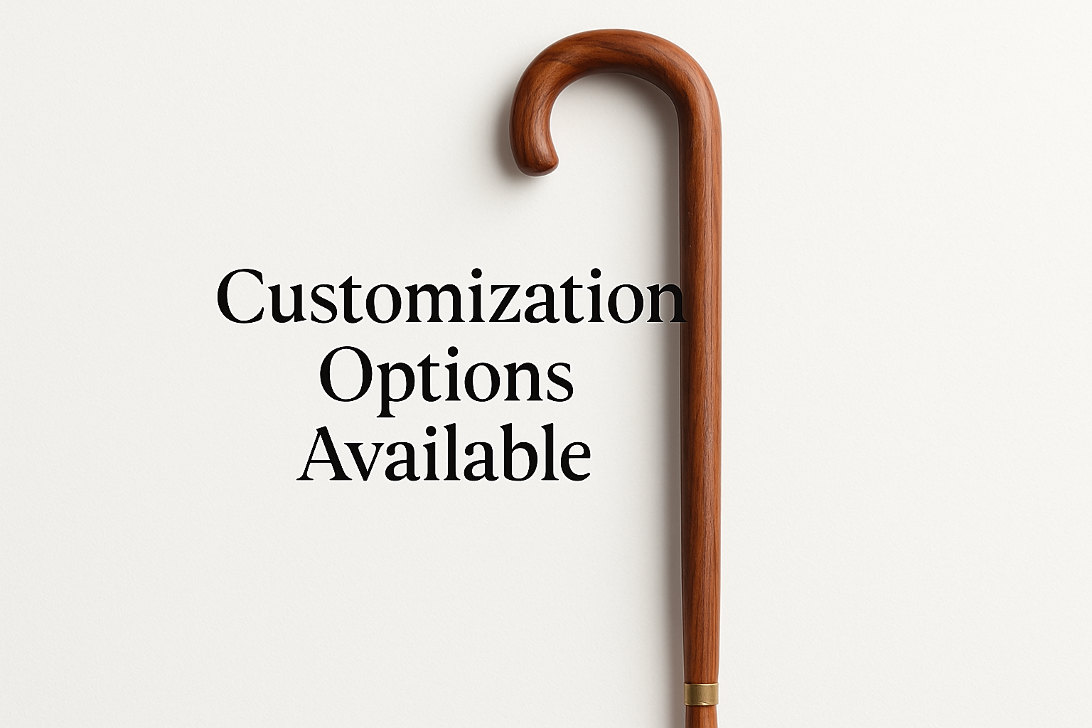 generate image of walking stick and write Customization option is available