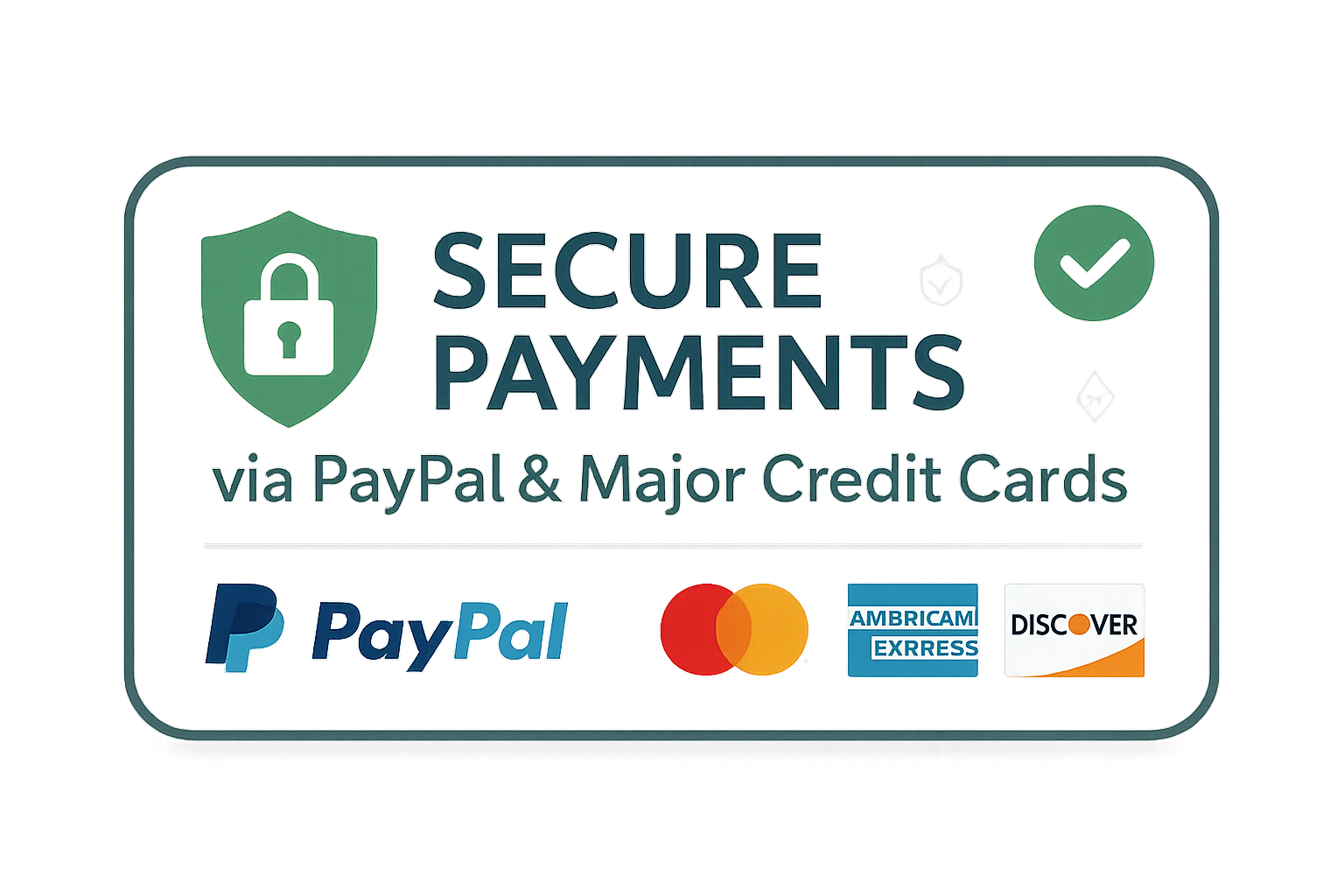 generate trust badge for Secure Payments via PayPal & Major Credit Cards