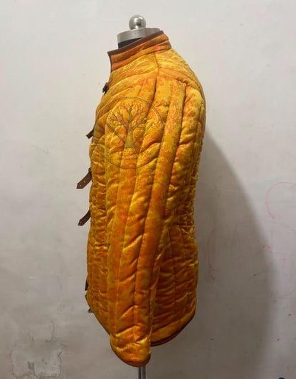 Gold medieval gambeson for Renaissance Faire and historical costume
