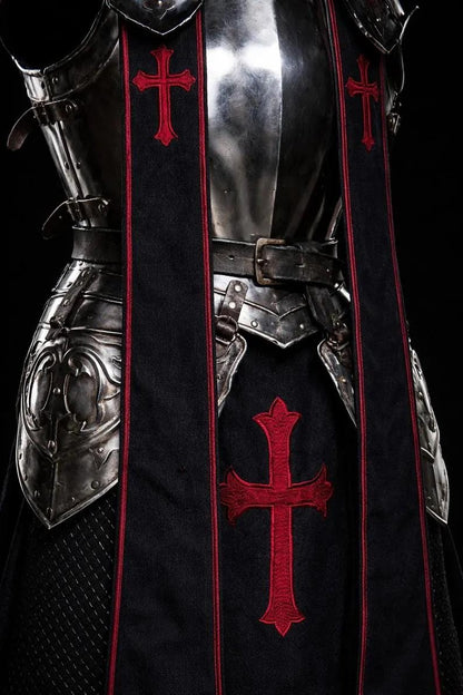 Gothic Crusader tunic and cape medieval fantasy armor for cosplay and LARP events