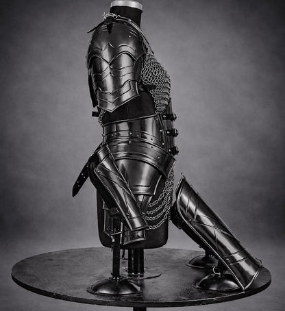 Gothic Female Knight Armor with steel plates and chainmail