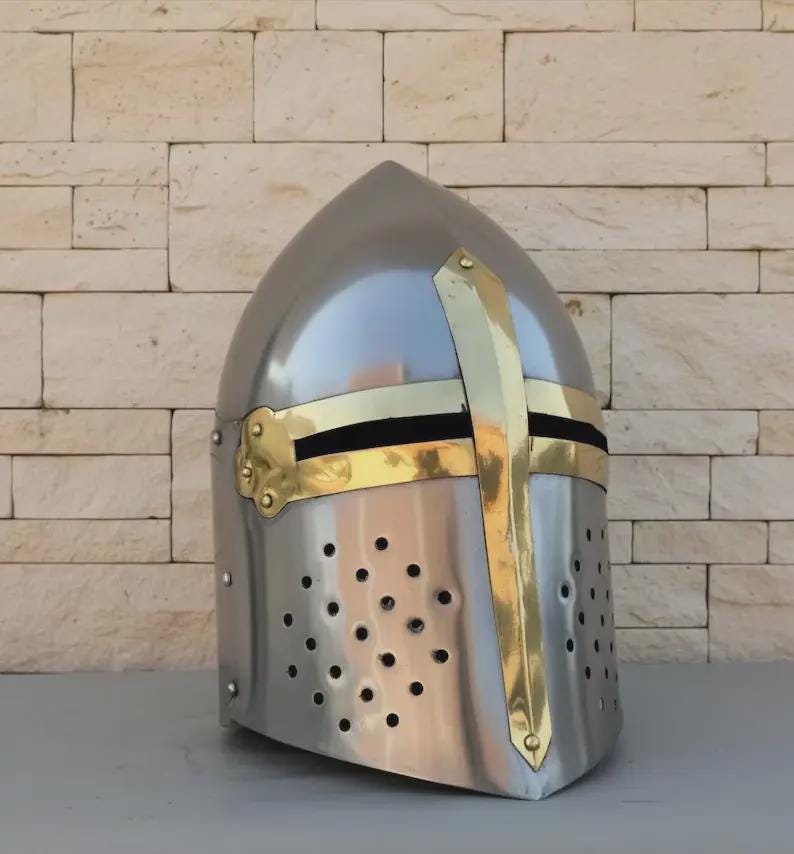 Gothic knight armor suit for LARP events and historical medieval battle reenactments