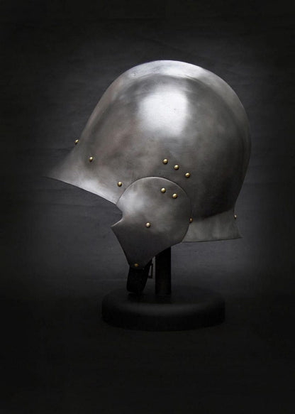 Buy handmade Gothic knight helmet – perfect medieval steel helmet for historic display and collectors