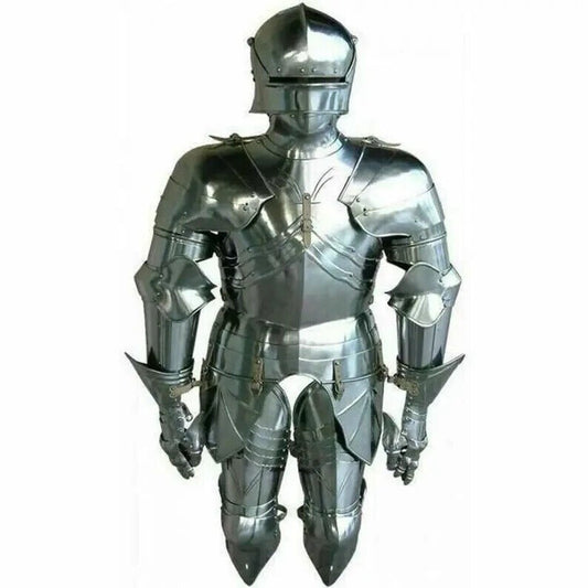 Front view of Gothic Medieval Full Body Armor Suit – Wearable Knight Costume by Artisans Hub

