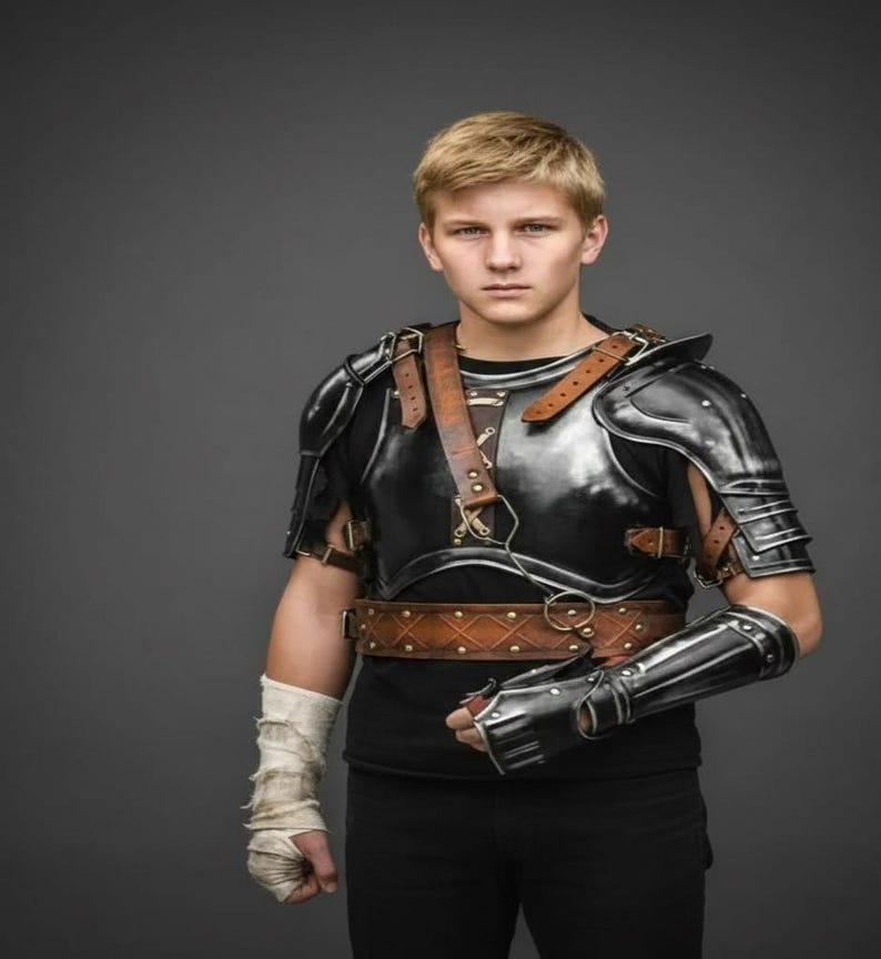 Dark fantasy LARP cosplay armor inspired by berserker warrior design