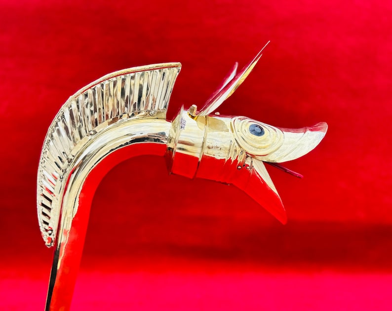 Handcrafted Brass Carnyx war horn being played by musician