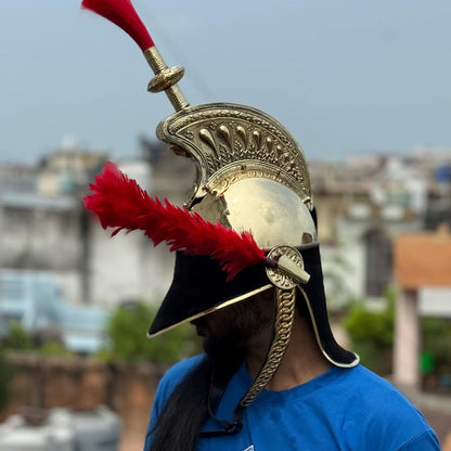 Handcrafted brass Pickelhaube helmet perfect for cosplay and LARP roleplay