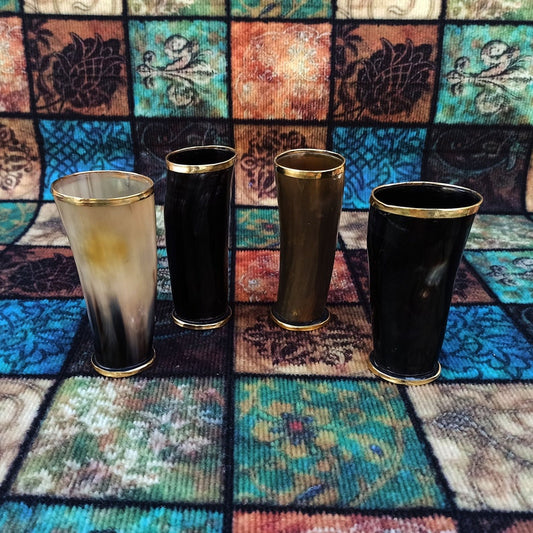 Handcrafted Horn Mugs set of four unique horn shot glasses for adults