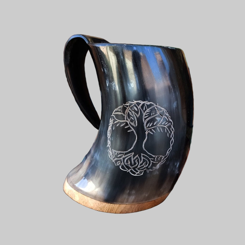 Handcrafted Horn Mugs with Viking Drinking Horn design for adults