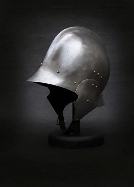 Buy handcrafted medieval steel helmet – authentic Gothic knight helmet for LARP, cosplay, and reenactment