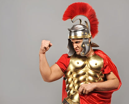 Handcrafted Roman armor steel and leather historical reenactment costume