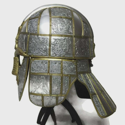 Handcrafted Sutton Hoo Warrior Helmet for Cosplay and Display