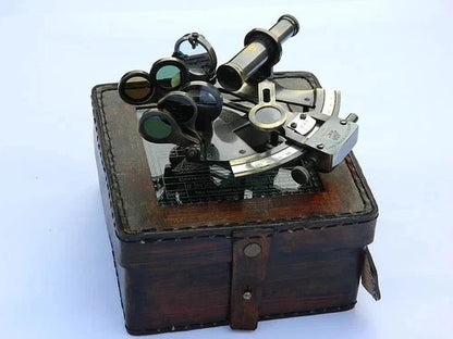 Handmade antique sextant as a vintage nautical gift and collectible maritime instrument

