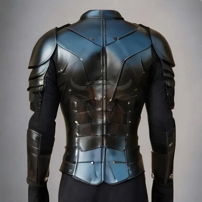 Back View of Handmade Black Leather Fantasy Warrior Armor – Artisans Hub

