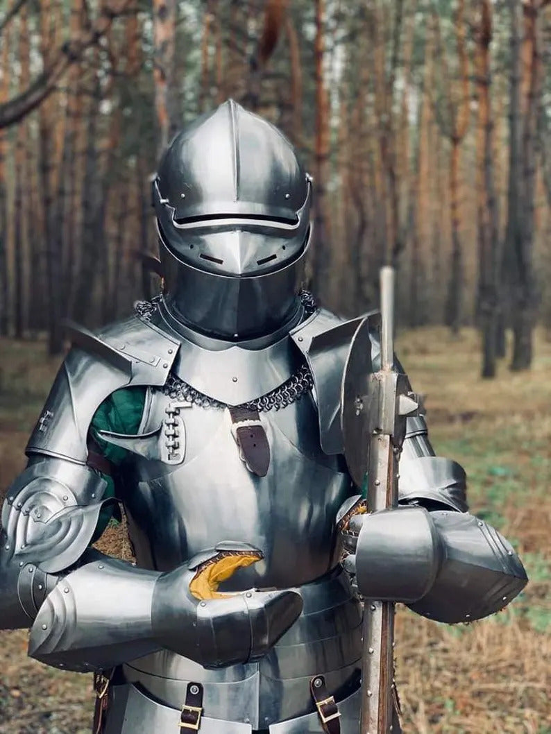 Handmade Gothic Medieval Steel Knight Armor – Functional Full Body Armor Suit with Historical Craftsmanship