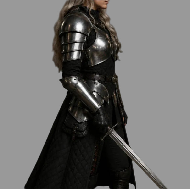 Handmade Medieval Female Plate Armor crafted from premium 18 gauge mild steel