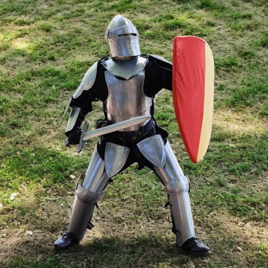 Handmade Medieval Knight Suit of Armor crafted from premium steel for LARP and cosplay