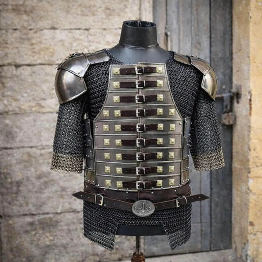 Handmade Medieval Lamellar Armor Steel Hauberk handcrafted for LARP cosplay and medieval reenactment